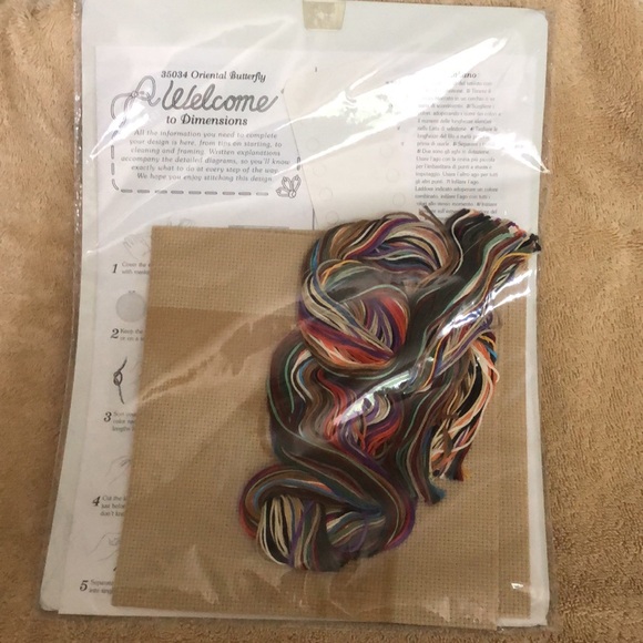 2000 Dimensions Cross Stitch ORIENTAL BUTTERFLY Kit 35034 10" x 10" - Picture 6 of 6